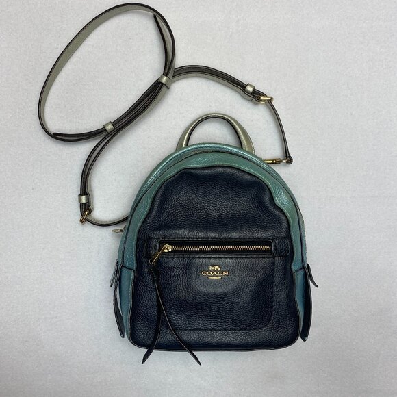 Coach Andi Midnight/Multi Mini Metallic Blue Backpack - Picture 1 of 16